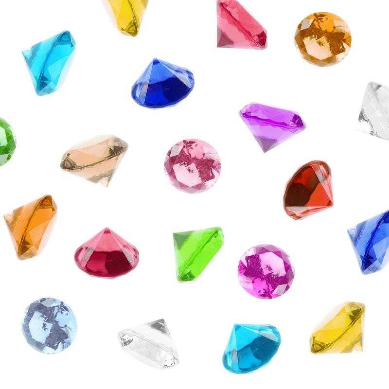 Super Z Outlet Fuchsia Acrylic Round Diamond Crystals Treasure Gems for Table Scatters, Vase Fillers, Event, Wedding, Birthday Decoration Favor, Arts & Crafts (1 Pound, 240 Pieces) - Image 1