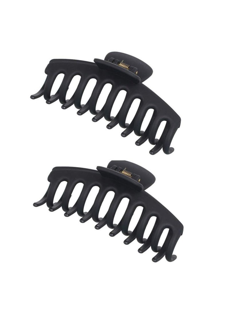 Goolsky عبوة 2 من مشابك الشعر الكبيرة غير القابلة للانزلاق للنساء والفتيات، مشبك كبير بقوة تثبيت 4 بوصات (أسود) - Image 1