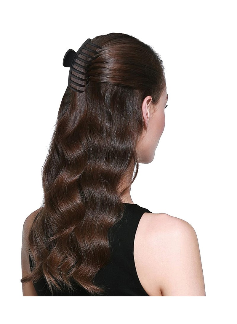 Goolsky عبوة 2 من مشابك الشعر الكبيرة غير القابلة للانزلاق للنساء والفتيات، مشبك كبير بقوة تثبيت 4 بوصات (أسود) - Image 3