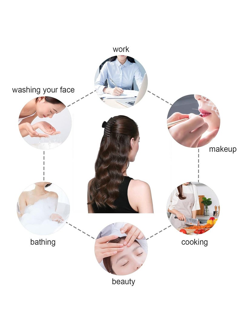 Goolsky عبوة 2 من مشابك الشعر الكبيرة غير القابلة للانزلاق للنساء والفتيات، مشبك كبير بقوة تثبيت 4 بوصات (أسود) - Image 5