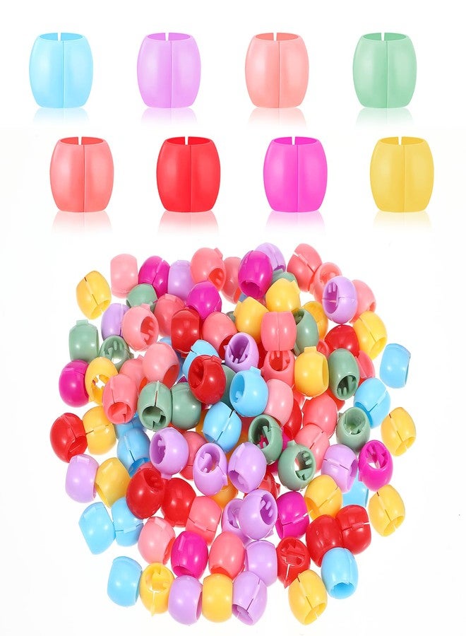 Styquenzer Hair Beads, 100 Pcs Rainbow Mini Hair Clips Braid Clips, Plastic Tiny Hair Claw Clips Cute Candy Colors Hair Decorations Colorful Beads Clip Wear Hair Accessories for Women and Girls (Mixed Colors) - Image 1