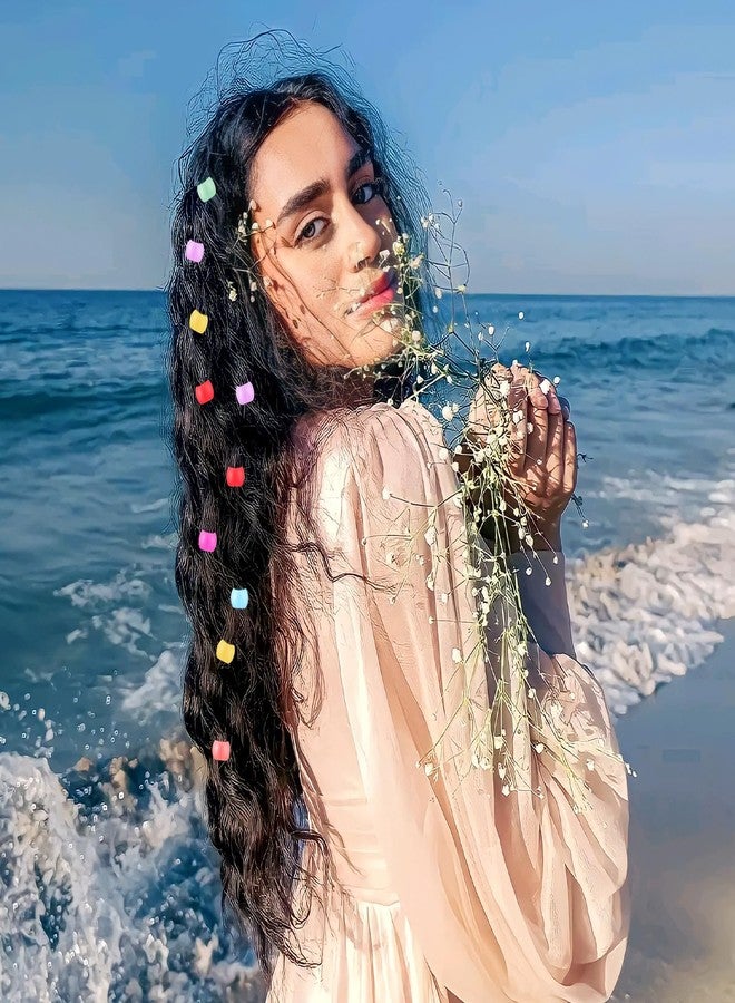 Styquenzer Hair Beads, 100 Pcs Rainbow Mini Hair Clips Braid Clips, Plastic Tiny Hair Claw Clips Cute Candy Colors Hair Decorations Colorful Beads Clip Wear Hair Accessories for Women and Girls (Mixed Colors) - Image 5