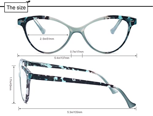 MODFANS 4 Pack Cat Eye 1.5 Reading Glasses for Women,Fashion Ladies Design Comfortable Spring Hinge Stylish 4 Pair Women Readers with 4 Pouch - Image 3