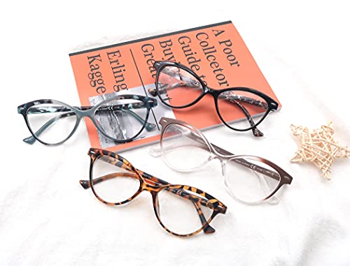 MODFANS 4 Pack Cat Eye 1.5 Reading Glasses for Women,Fashion Ladies Design Comfortable Spring Hinge Stylish 4 Pair Women Readers with 4 Pouch - Image 5