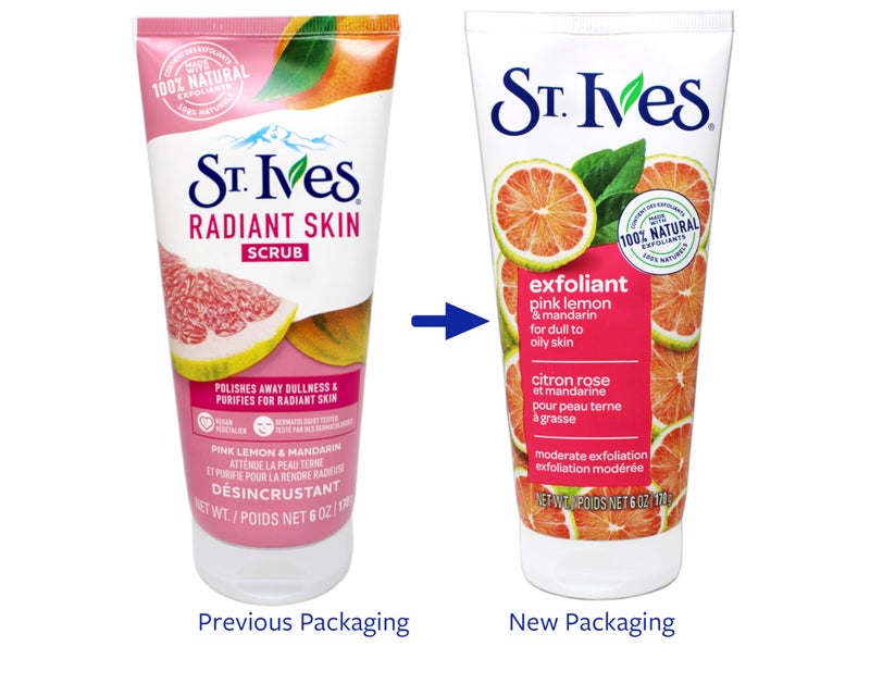 St. Ives Radiant Skin Face Scrub, Pink Lemon and Mandarin Orange, 6 oz - Image 3