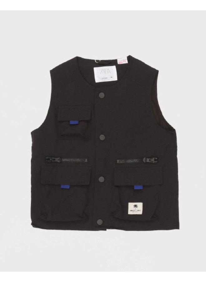 Zara Kids' Workwear Snap Button Stylish Casual Vest - Image 1