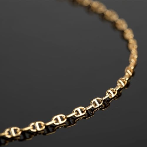 YOUBEIYEE 16.4 Feet Light Gold Jewelry Chain Bulk 18K Gold Plated Brass Chain Tiny Pig Nose Chain Necklace DIY Jewelry Chain Roll with Jump Rings and Lobster Clasps - Image 5