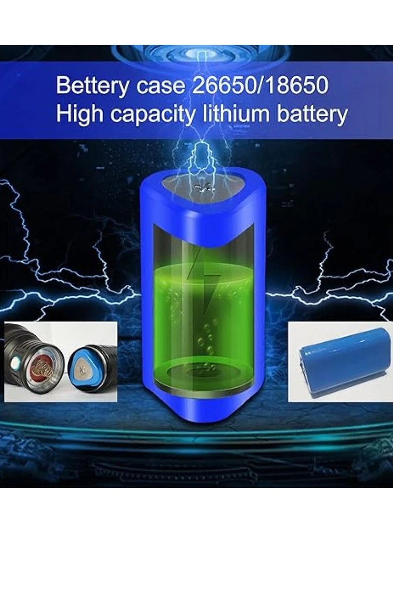 360°Light Rechargeable Tactical Flashlight TW-1028 (26650 Battery and Charger Included) High Lumens LED, Super Bright, Zoomable, 5 Modes and Water Resistant - Best Camping, Emergency Flashlights - Image 5