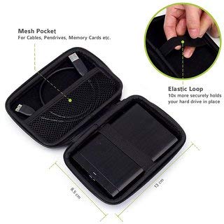 GadgetBite Hard Disk Case External Printed Hard Drive Disk Enclosure Portable Carrying EVA Case Cover Pouch Casing for 2.5-Inch Hard Drive (White & Black Pixelated) - Image 4