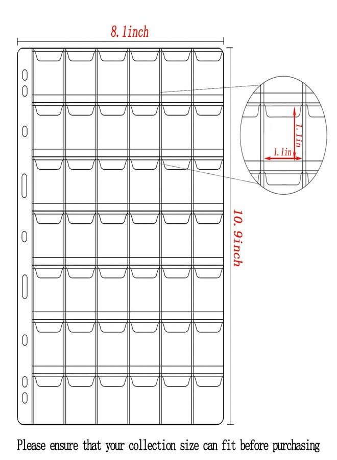 Xxmbbjy 882 Pockets Coin Collection Pages, 21 Sheets Coin Collection Supplies Pages with Standard 9 Hole Coin Binder Sleeves for Penny, Nickel, Dime, Quarter Dollar Collection (42 Pocket) - Image 2