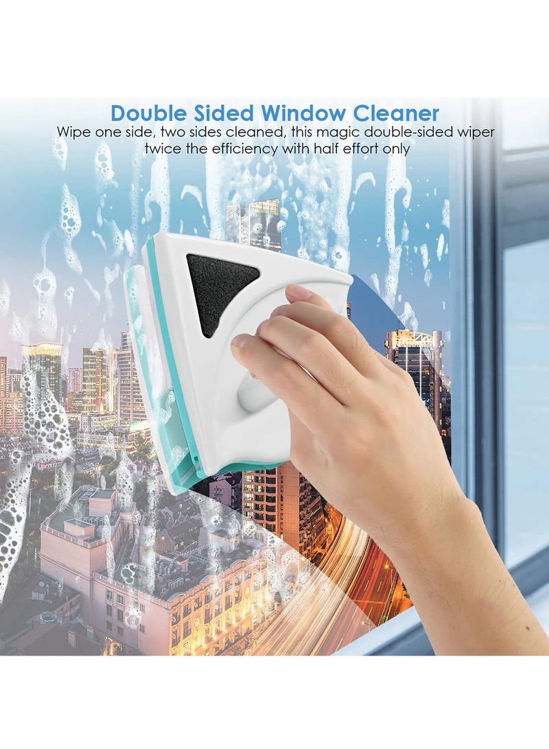 Excefore Double Side Magnetic Window Cleaner, Window Brush, Window Surface Wiper Brush, Washing Glass Cleaning Brush for Single Glazed Windows with 5- 12mm Thickness - Image 2