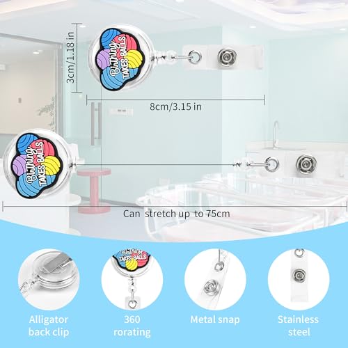 Ulema 24Pcs Funny Badge Reel Retractable for Labor and Delivery Nurse & Midwife, NICU, Maternity Badge Clip, Cute OB/GYN Badge Holder for Nurses Cute Glitter Badge Clip for l&d OBGYN Gifts. - Image 3