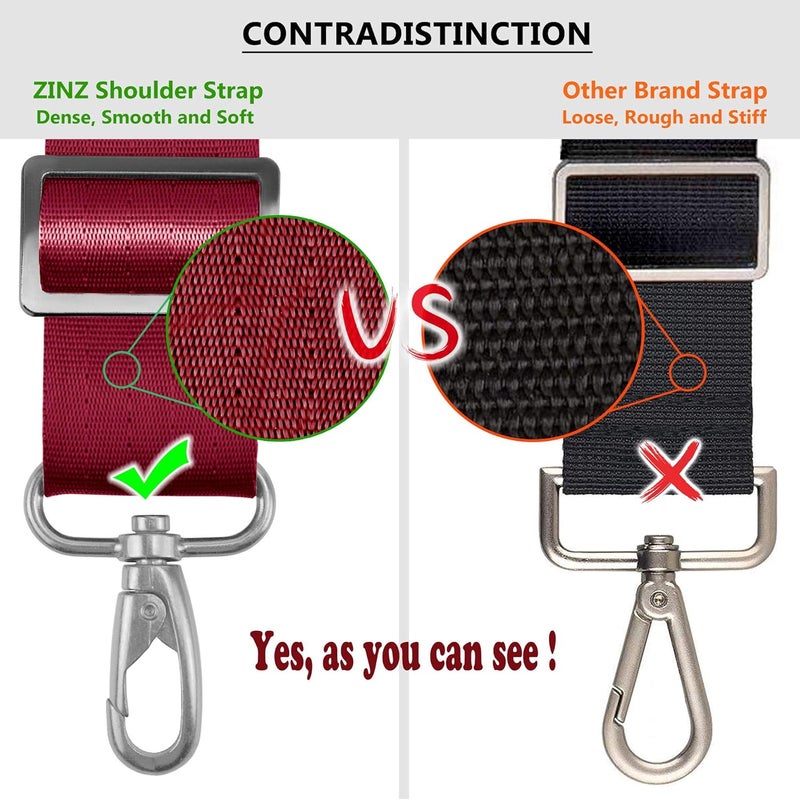 ZINZ Shoulder Strap, 79" Padded Adjustable Shoulder Bag Straps Replacement for Bags with D-Ring - Image 2