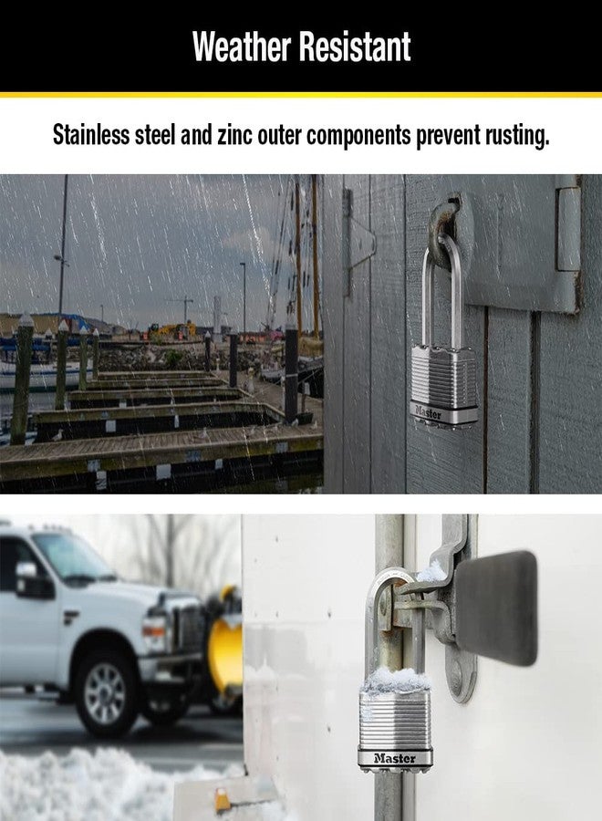 Master Lock M5XTRILH Magnum Heavy Duty Outdoor Padlock with Key, 3 Pack Keyed-Alike Silver - Image 4