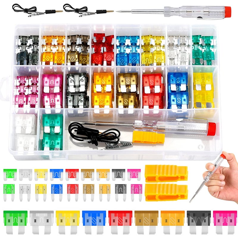 BBjinronjy Fuse Assortment Kit,306pcs Car Boat Truck SUV Auto Automotive Assorted Replacement Blade Fuses Standard & Mini & Low Profile Mini-2A 5A 7.5A 10A 15A 20A 25A 30A 35A with Fuse Puller and Circuit r - Image 1
