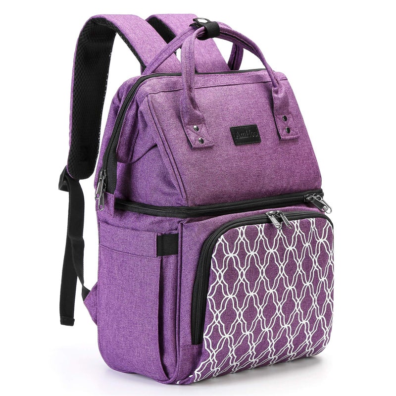 AmHoo AmHoo Insulated Lunch Box Cooler Backpack Waterproof Leakproof Lunch Bag Tote For Men Women Hiking Beach Picnic Trip with Strongest YKK Zipper Purple 