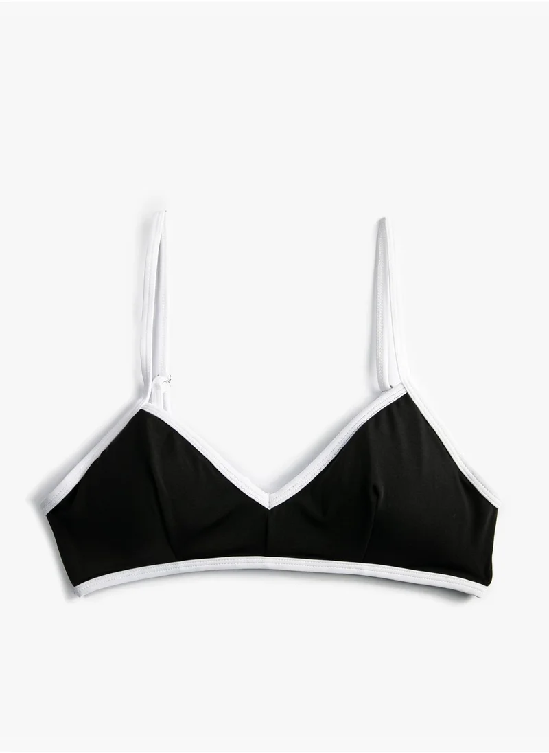 كوتون Criss Cross Binding Detail Bikini Top