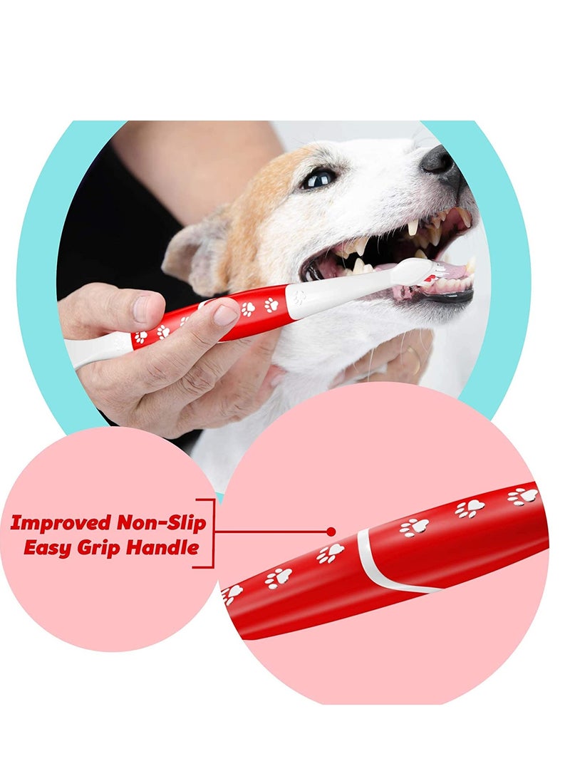 SYOSI Pet Toothbrush Dual Head Dog & Cat Toothbrush with Soft Bristles - Easy Teeth Cleaning & Dental Care Oral Hygiene, Deep Clean, Independent Packaging 4PCS  - Image 3