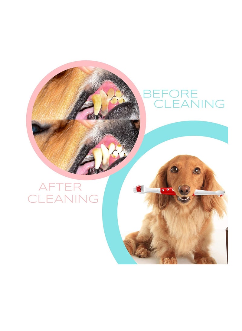 SYOSI Pet Toothbrush Dual Head Dog & Cat Toothbrush with Soft Bristles - Easy Teeth Cleaning & Dental Care Oral Hygiene, Deep Clean, Independent Packaging 4PCS  - Image 5