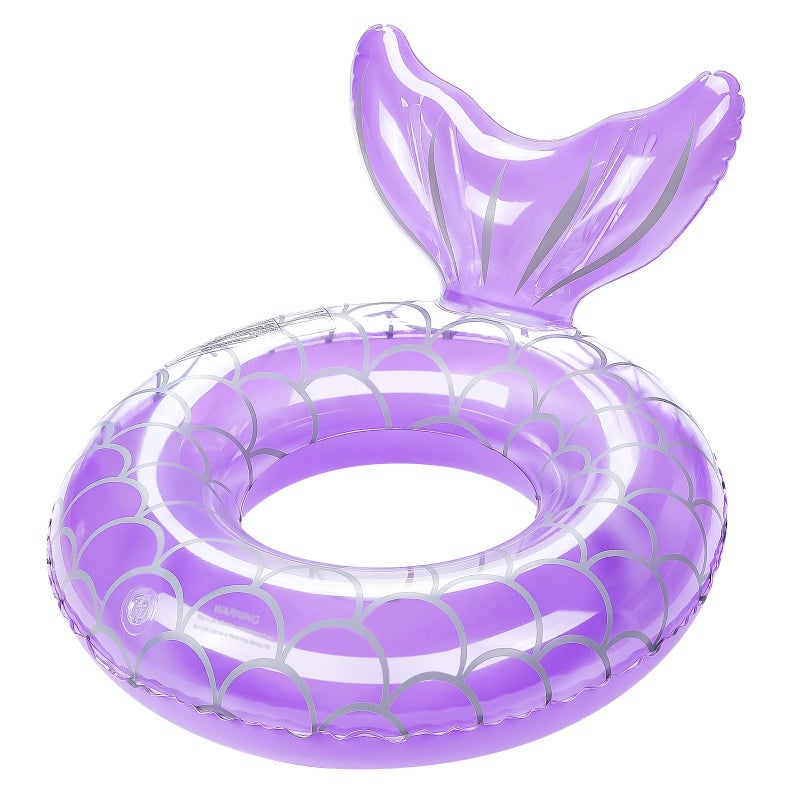 HeySplash Pool Floats Kids Inflatable Swimming Ring Mermaid Tail Shaped Swim Tube Floaties Summer Water Fun Beach Party Swimming Pool Toys for Kids Children Water Activities Purple - Image 2