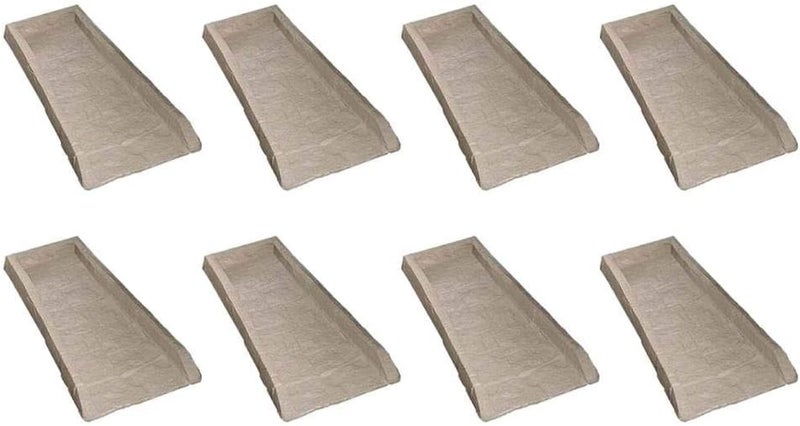 suncast 8 Pack Easy Assembly Outdoor Decorative Poly Composite Rain Gutter Downspout Splash Block Effective in Any Type of Weather, Stone Light Taupe - Image 1