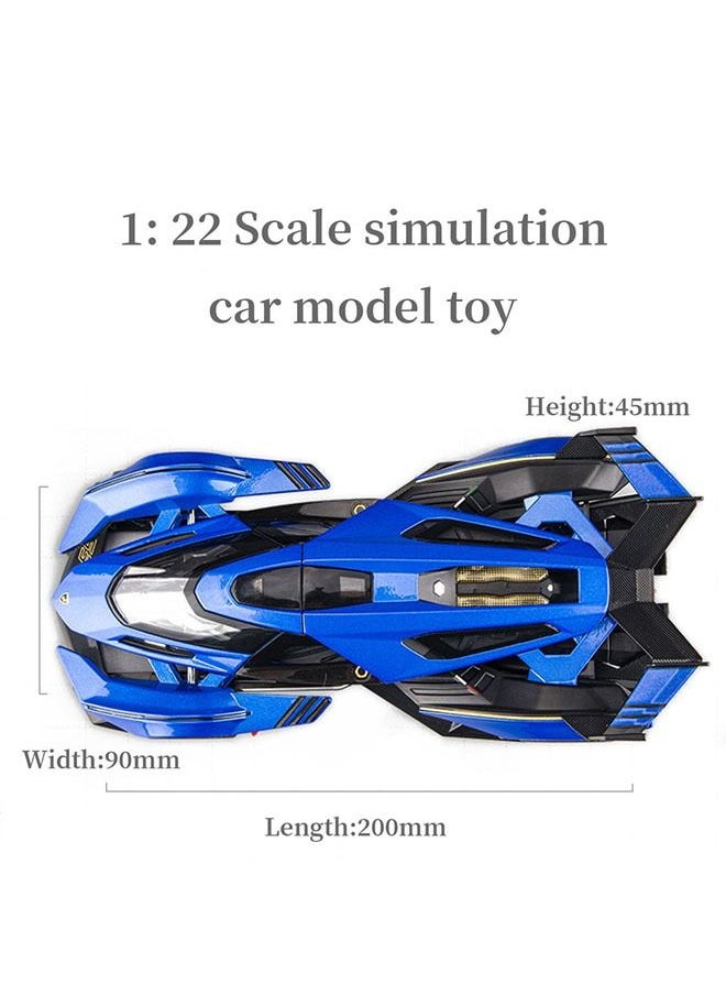 YelaJoy 1/22 Lambo V12 Alloy Car Model Pull Back Sound and Light Toy Sports Car Racing Concept Car 20*9*5cm  - Image 2
