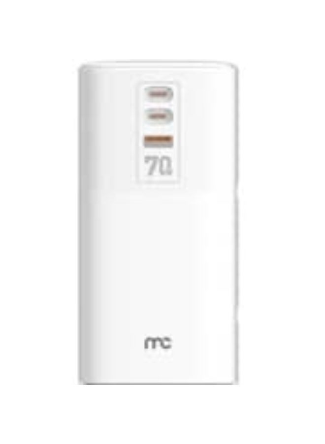 ماي كاندي مشترك كهربائي Mycandy PS-D100 بمنفذين مع شحن سريع 70W – موزع طاقة ذكي مع USB-C PD، تصميم مدمج، أبيض (ACMYCNCD100WHT) - Image 5