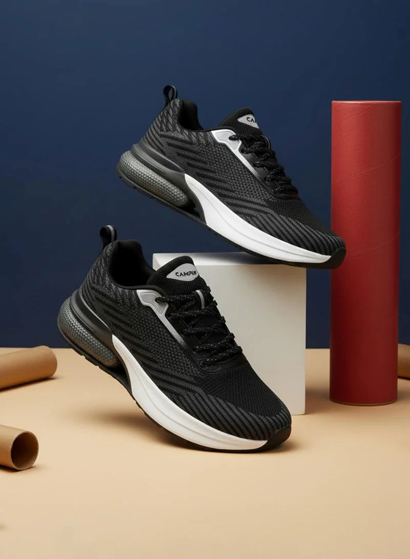 CAMPUS Men's Black Classic Low-Top Sneakers,Comfortable Sporty Shoes & Modern Design