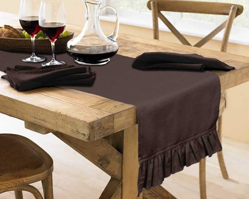 Vargottam Brown Home Decor Stylish Wedding Party Holiday Table Setting Decor Table Runner-14 x 90 Inch - Image 3