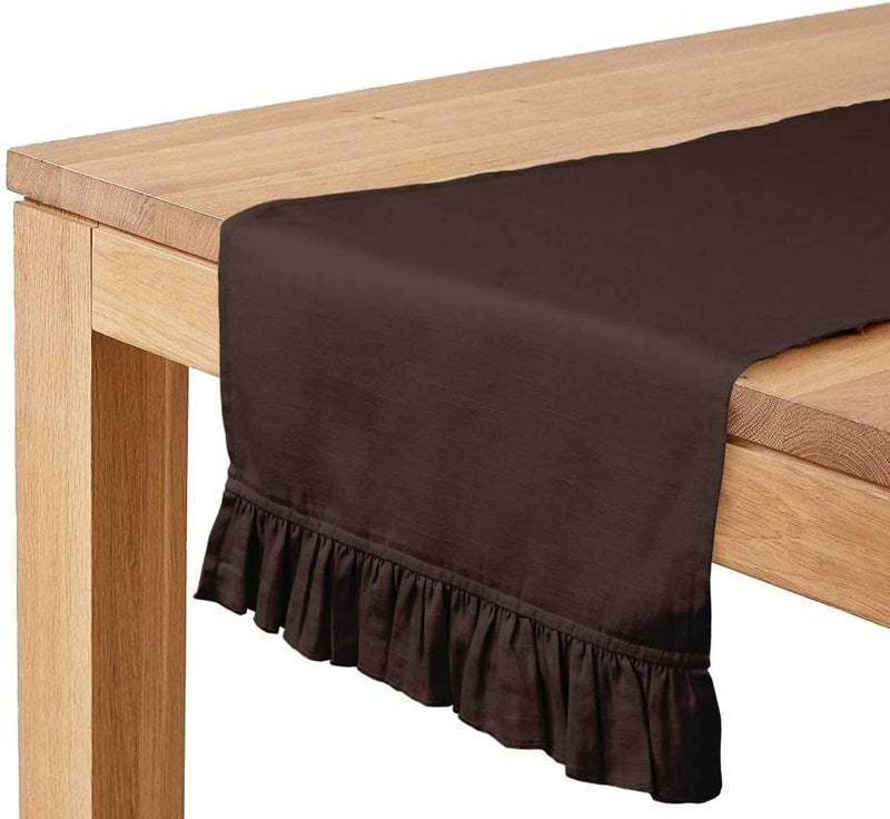 Vargottam Brown Home Decor Stylish Wedding Party Holiday Table Setting Decor Table Runner-14 x 90 Inch - Image 1