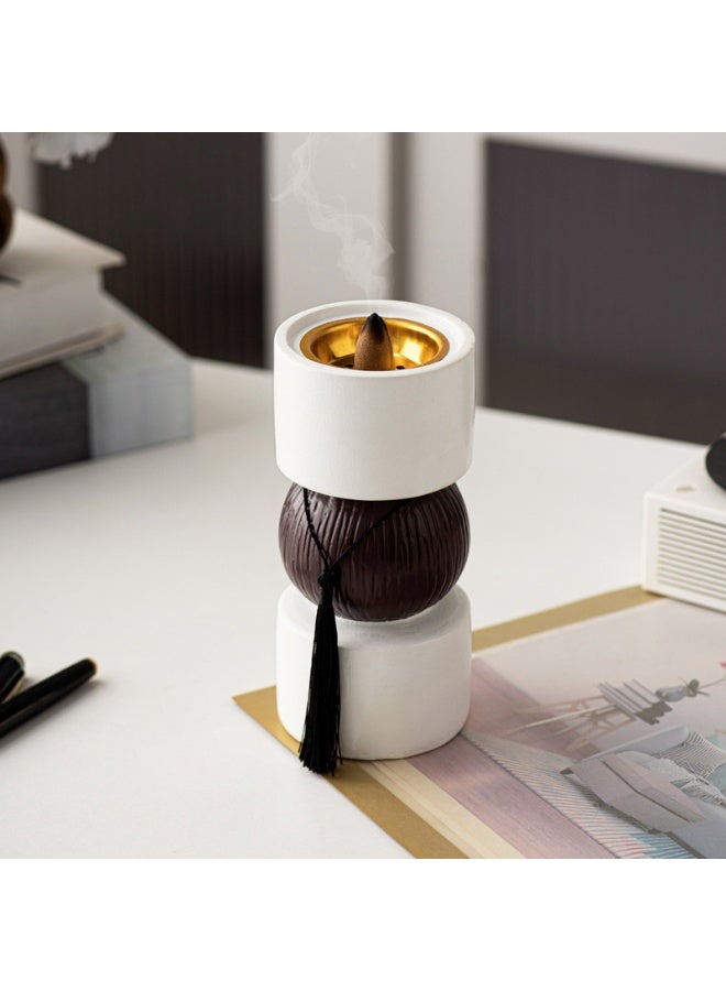 Simple and modern resin fringed dumbbell scented burner for indoor and living room table decoration and display piece