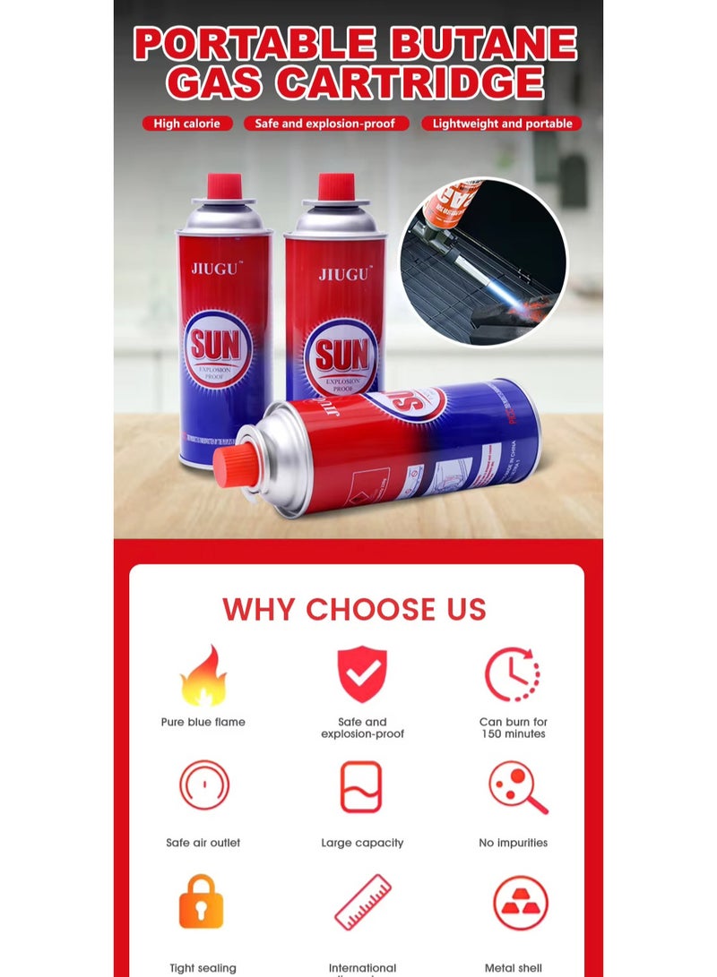 اسطوانة غاز البوتان علبة غاز بوتان (عدد 4 اسطوانات) لتشغيل الولاعات والبوتاجاز المحمول وادوات التخييم والسفاري  لتشغيل البشبوري المحمول 220 جرام - Image 3