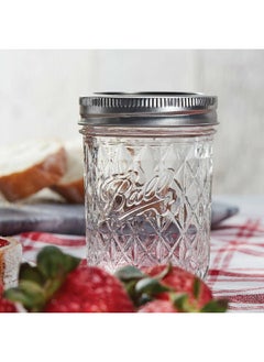 Ball 12-Piece Crystal Glass Jelly Jar Set Clear and Silver 236.5 ml 1440081200  - Image 2