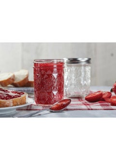 Ball 12-Piece Crystal Glass Jelly Jar Set Clear and Silver 236.5 ml 1440081200  - Image 3