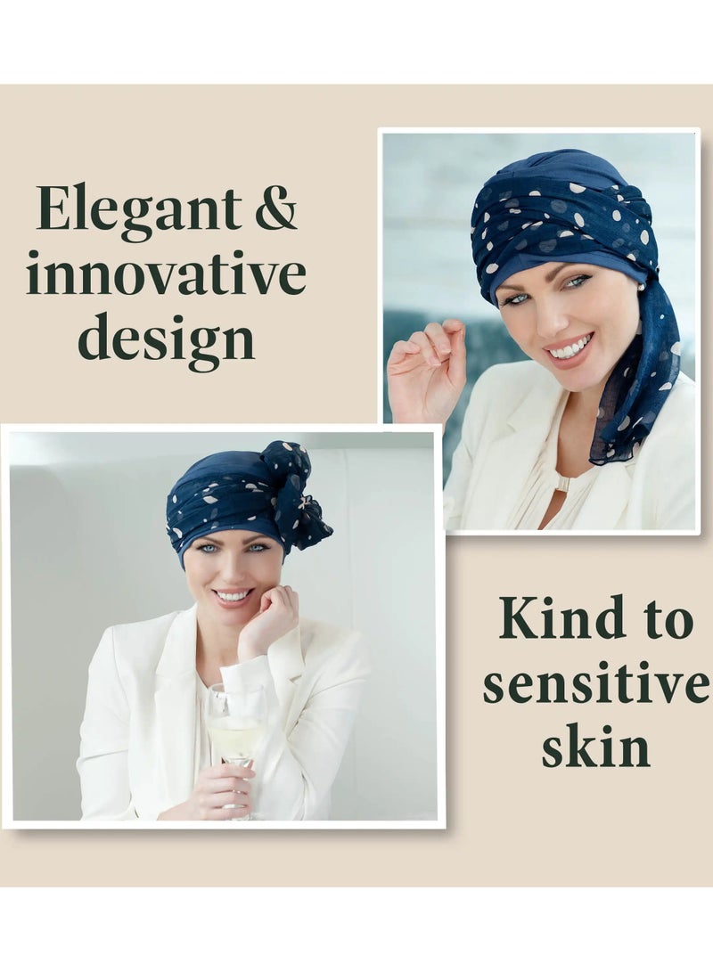 Rung Daisy Navy Blue Polka Dot Women Headwear - Image 2