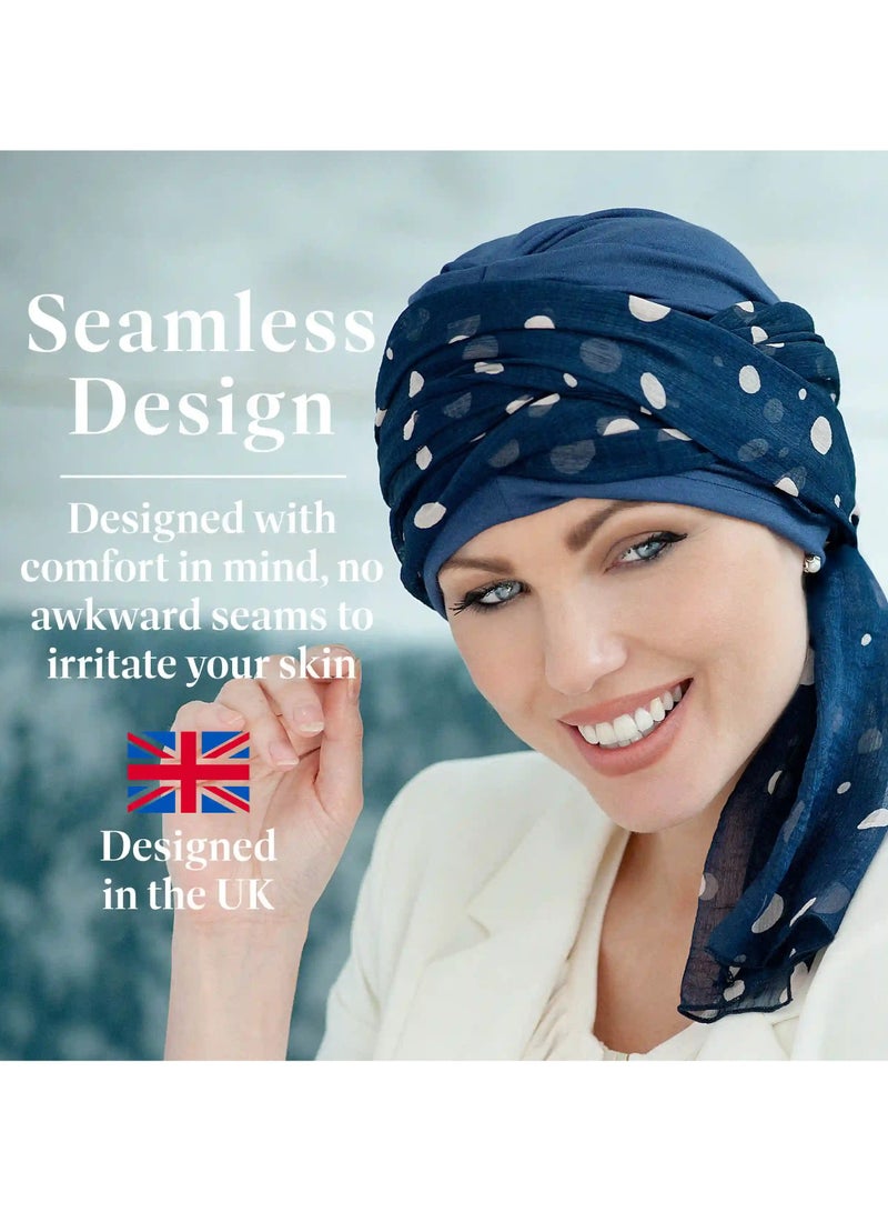 Rung Daisy Navy Blue Polka Dot Women Headwear - Image 4