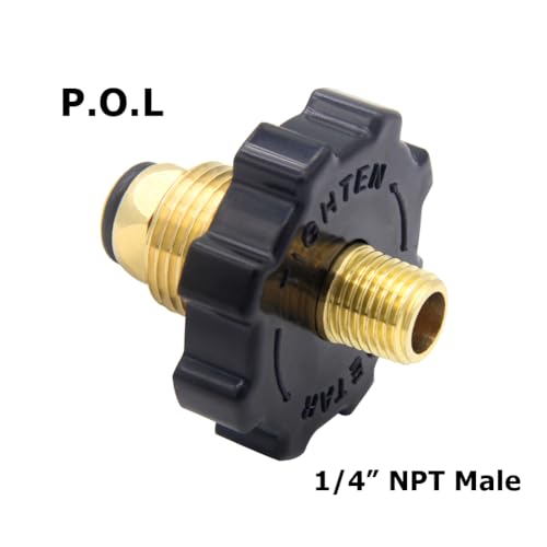 Hooshing Soft Nose POL Propane Gas Fitting with 1/4" NPT Male LP Tank Atapter 100% Solid Brass - Image 3