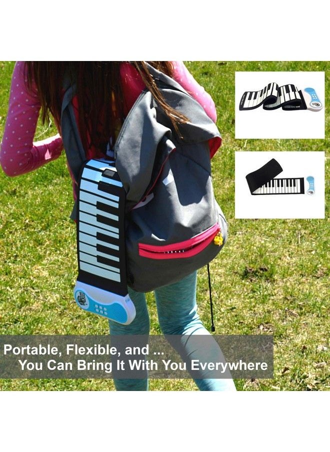 MukikiM - Rock And Roll It Piano. Roll Up Flexible Classic Toy Piano Keyboard For Kids. 49 Keys Hand Roll Silicone Portable Piano Pad. Flexible & Foldable. - Image 1