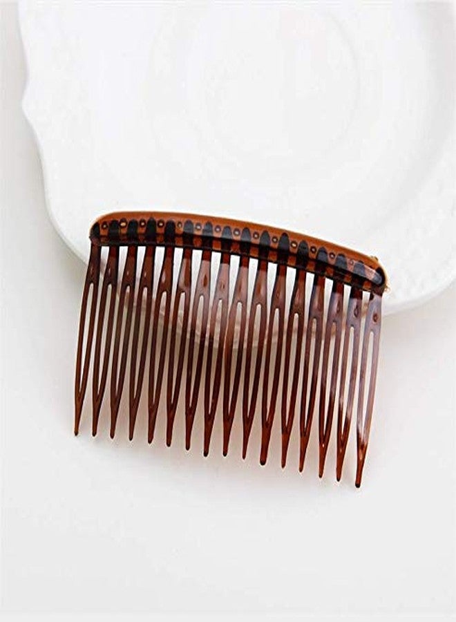 HLLMX 3PCS Classic French Side Comb Light Coffee Transparent Dark Coffee Color Plastic Side Combs Insert Combs for Women - Image 5
