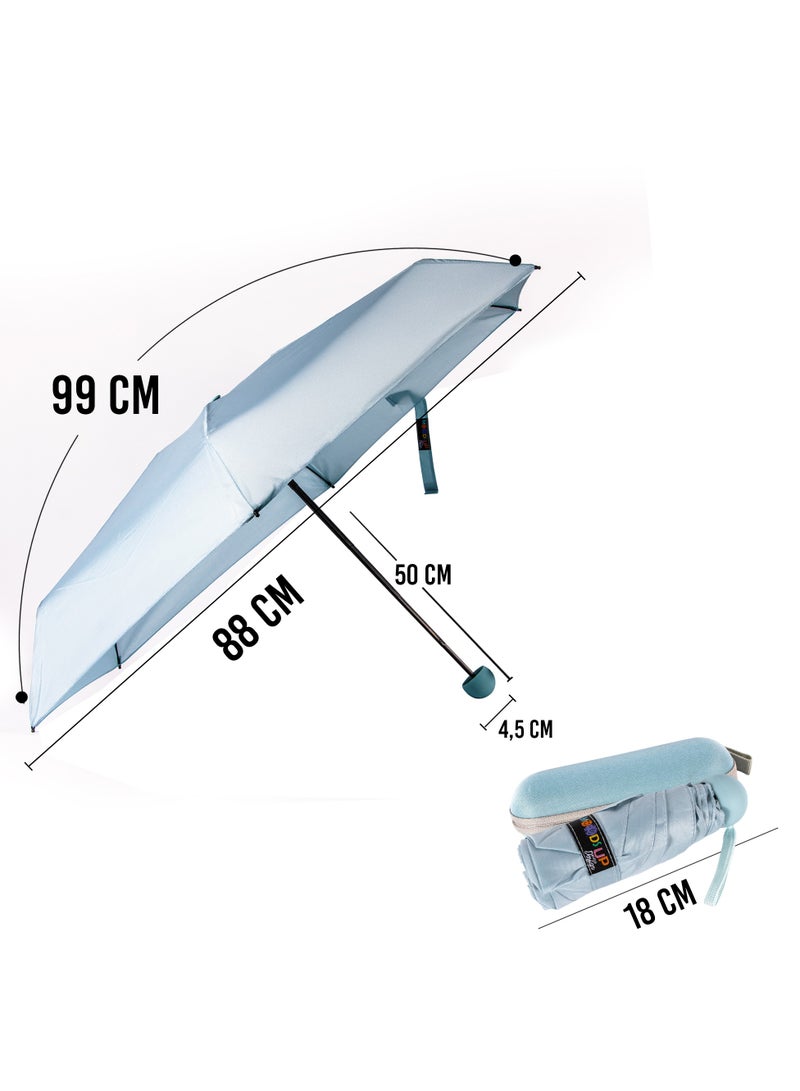 بيج ديزاين مظلة بيج ديزاين مودز أب فيروزية صغيرة، فتح وإغلاق يدوي، مقاومة للرياح، حجم صغير، تصميم أنيق - Image 5