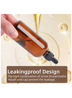 SKYLINK 2Pack 4oz Amber Glass Dropper Bottles with Measurement Markings – Refillable Leakproof Bottles for DIY, Storage, and Dispensing – Includes Dropper Pipettes & Funnel  - Image 4