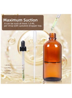 SKYLINK 2Pack 4oz Amber Glass Dropper Bottles with Measurement Markings – Refillable Leakproof Bottles for DIY, Storage, and Dispensing – Includes Dropper Pipettes & Funnel  - Image 5