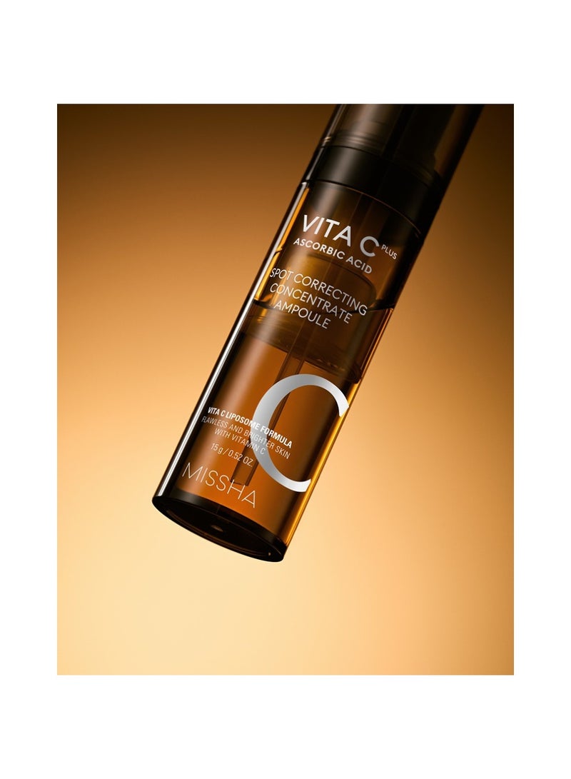 Missha Korean Vita C Plus Ascorbic Acid Spot Correcting Concentrate Ampoule , Great For Dark Spots, Discoloration, Texture And Sagging Skin 15ml - Image 3