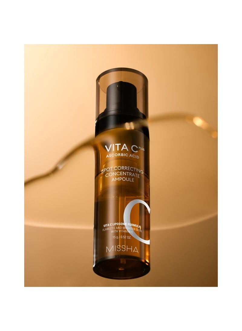 Missha Korean Vita C Plus Ascorbic Acid Spot Correcting Concentrate Ampoule , Great For Dark Spots, Discoloration, Texture And Sagging Skin 15ml - Image 4