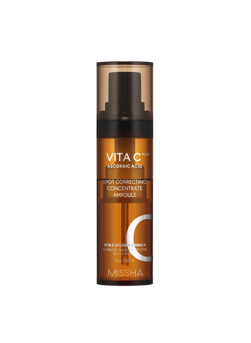 Missha Korean Vita C Plus Ascorbic Acid Spot Correcting Concentrate Ampoule , Great For Dark Spots, Discoloration, Texture And Sagging Skin 15ml - Image 1