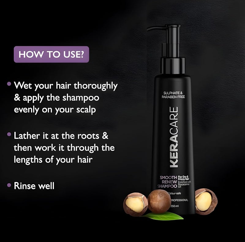 Generic VGSE KERACARE COLOUR SAFE SMOOTH RENEW SHAMPOOSULPHATE PARABEN FREEFOR DRY FRIZZY HAIR 250 ML  - Image 2