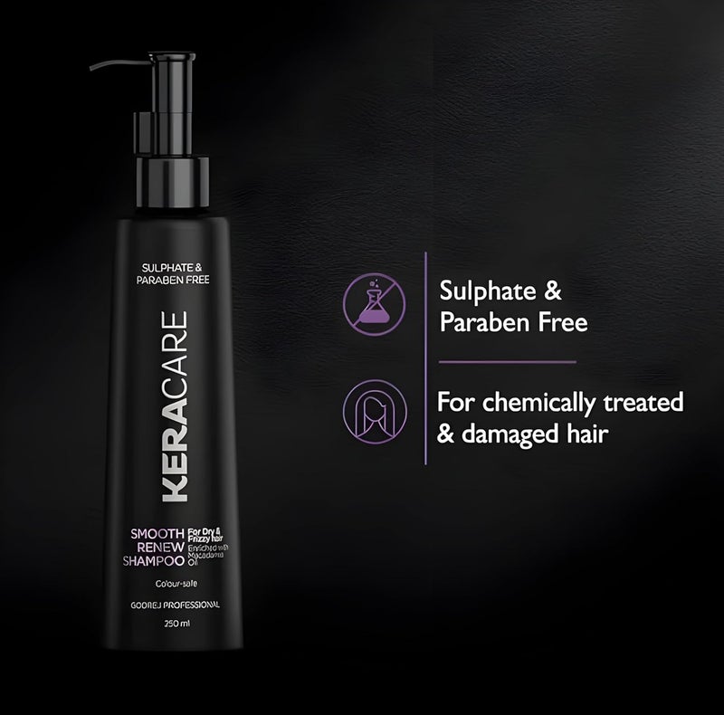 Generic VGSE KERACARE COLOUR SAFE SMOOTH RENEW SHAMPOOSULPHATE PARABEN FREEFOR DRY FRIZZY HAIR 250 ML  - Image 5