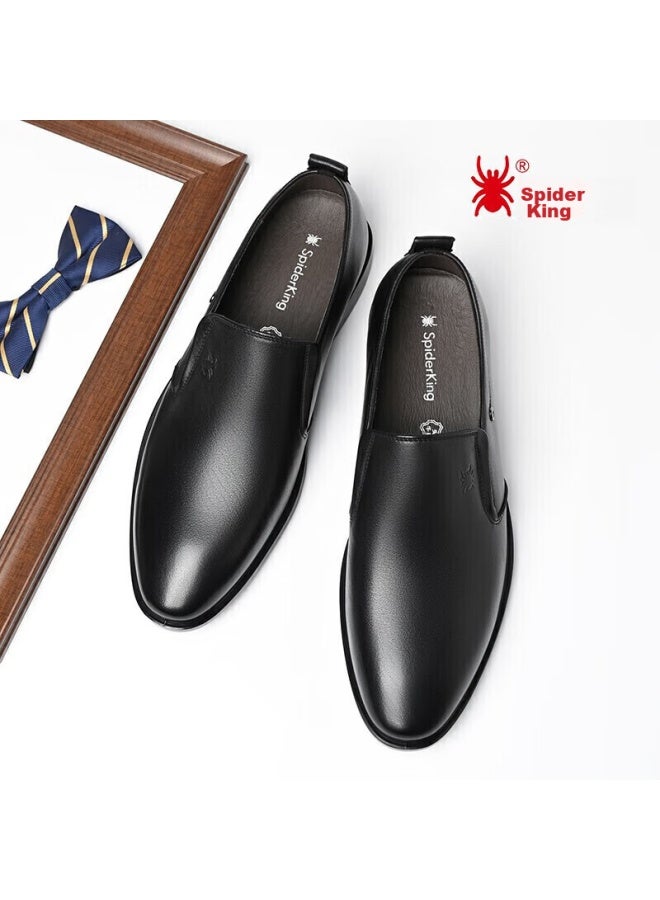 Spider King Leather Shoes For Men, Business Formal Shoes, Top-grain Cowhide, Comfortable Casual British Style Men's Shoes, 22888, Black, Size 43 - Image 3