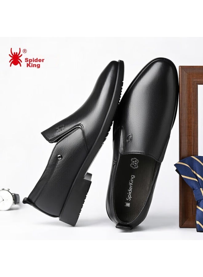 Spider King Leather Shoes For Men, Business Formal Shoes, Top-grain Cowhide, Comfortable Casual British Style Men's Shoes, 22888, Black, Size 43 - Image 2