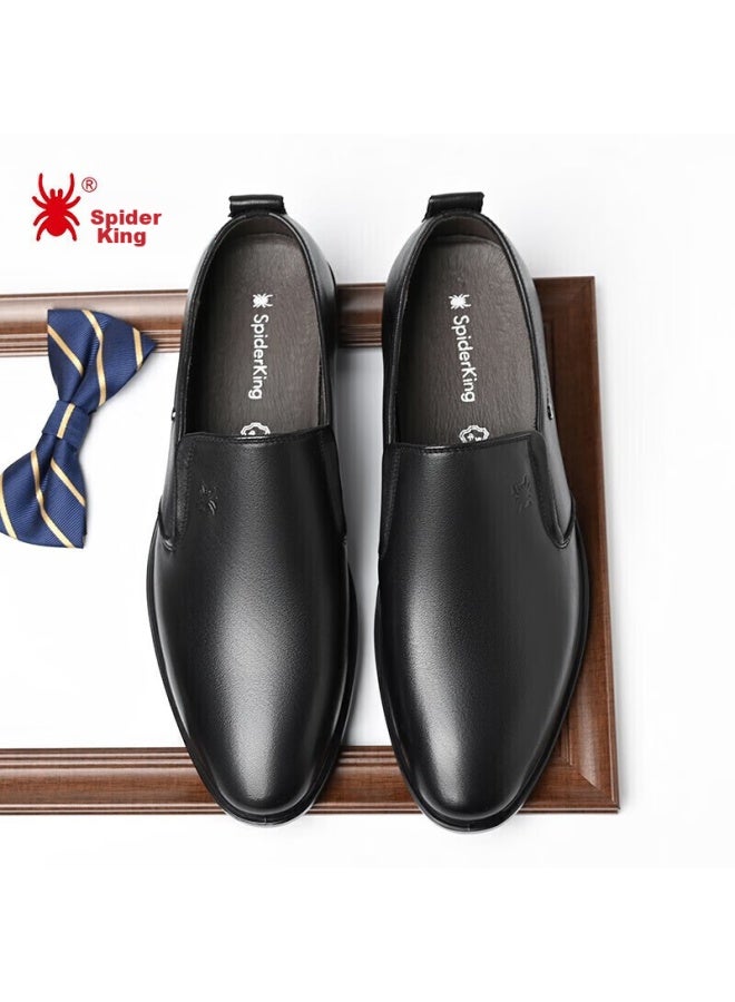Spider King Leather Shoes For Men, Business Formal Shoes, Top-grain Cowhide, Comfortable Casual British Style Men's Shoes, 22888, Black, Size 43 - Image 4